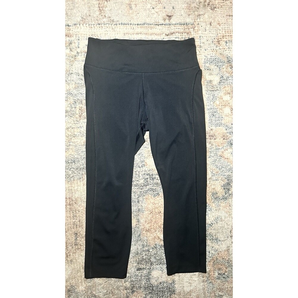 Nike Womens Black Running Leggings Cropped Fast Dri Fit Mesh Panel Size M